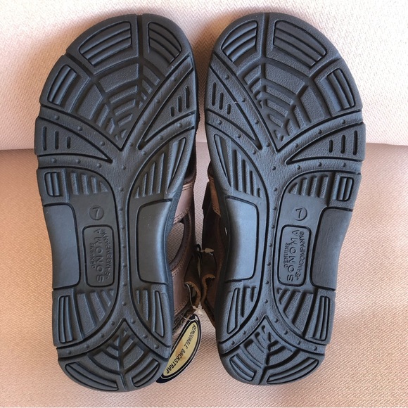 Sonoma Genuine Leather Stingray Removable Back Strap Brown Adjustable Sandals 7 - Picture 11 of 14